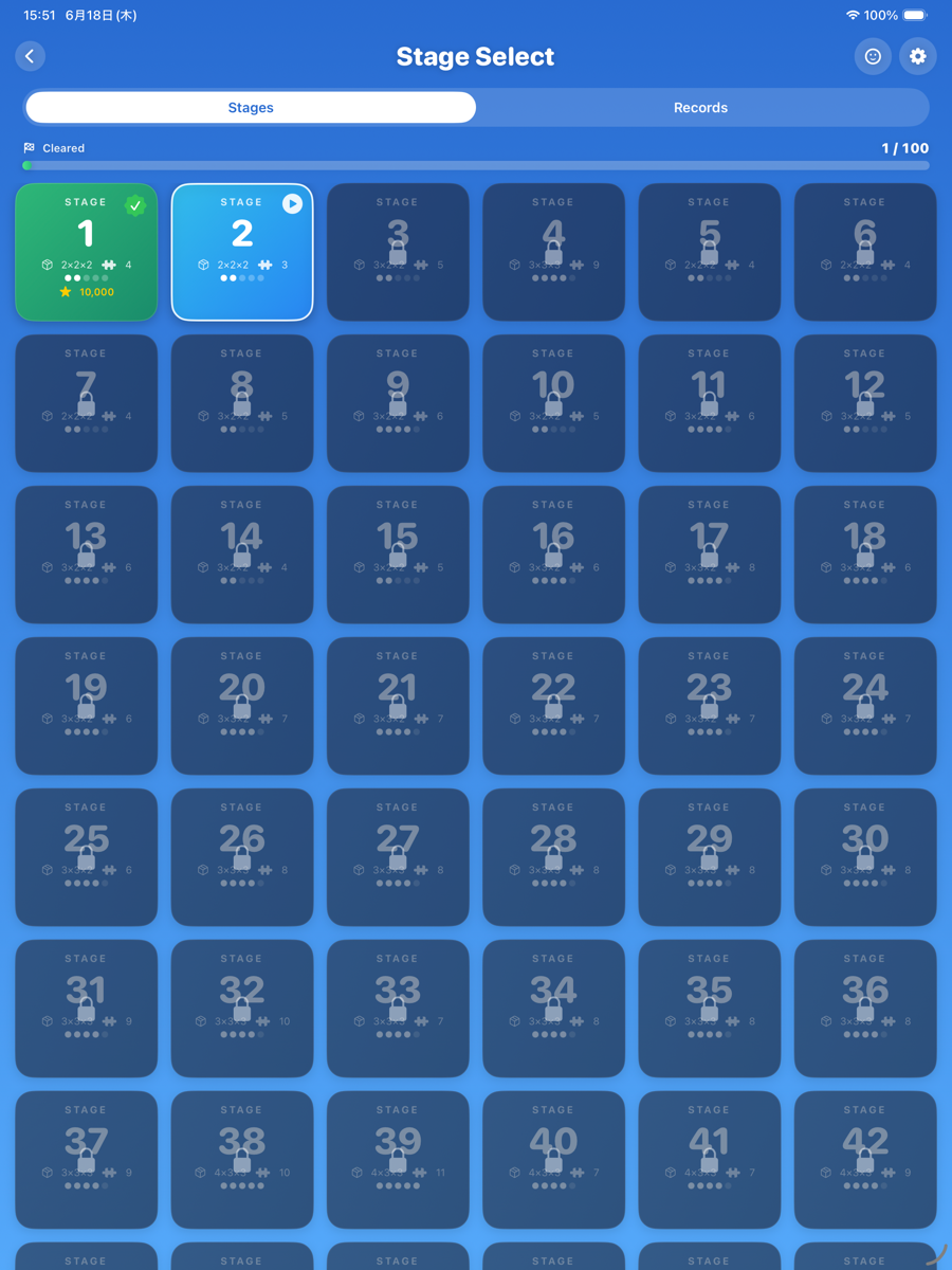 iPad stage select